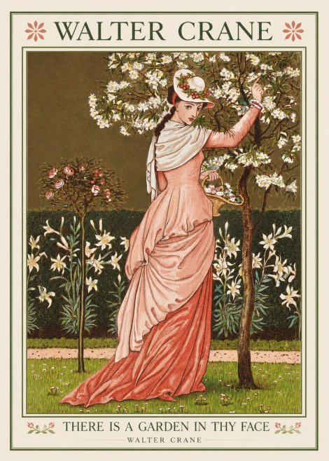 Walter Crane There Is a Garden in Thy Face II No1 - Póster