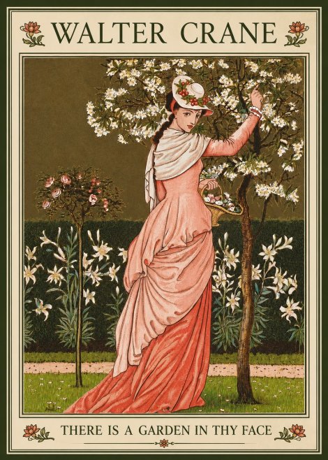 Walter Crane There Is a Garden in Thy Face II No3 - Póster