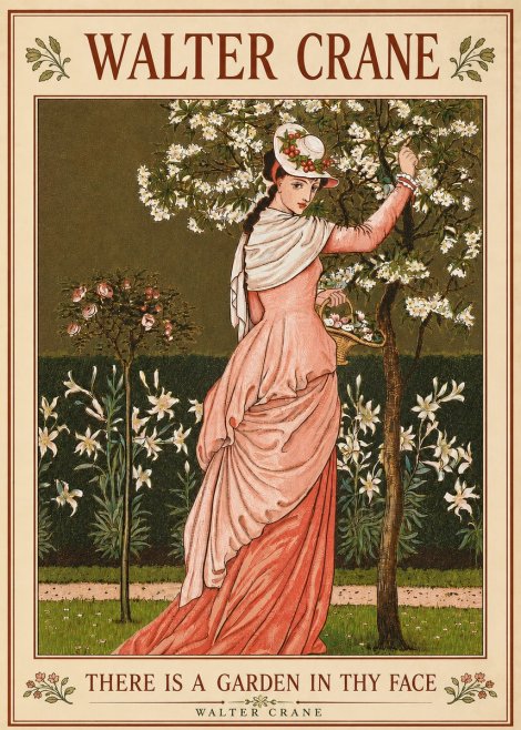 Walter Crane There Is a Garden in Thy Face II No5 - Póster