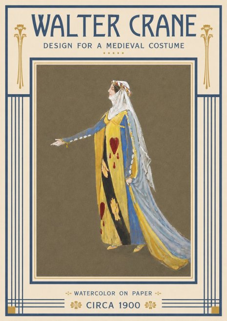 Walter Crane Design for a Medieval Costume No3 - Póster
