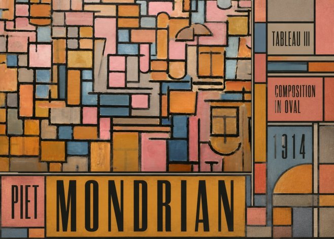 Piet Mondrian Tableau Iii — Composition in Oval No5 - Póster