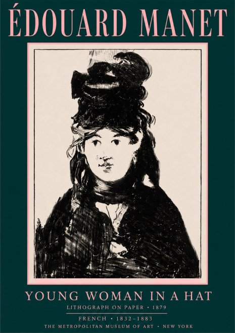 Édouard Manet Young Woman in a Hat II No4 - Póster