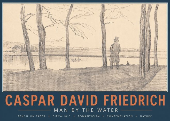 Caspar David Friedrich Man by the Water No4 - Póster