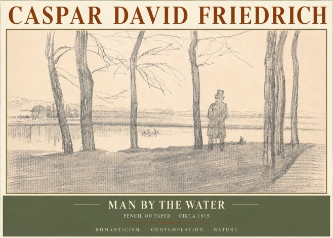 Caspar David Friedrich Man by the Water No5 - Póster