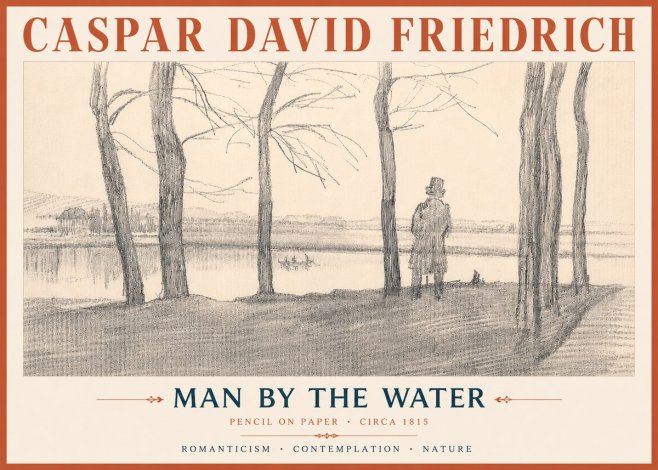 Caspar David Friedrich Man by the Water No6 - Póster