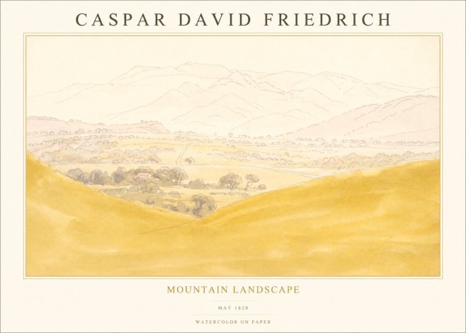 Caspar David Friedrich Mountain Landscape No1 - Póster