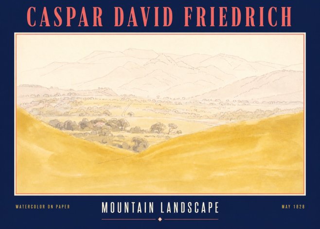 Caspar David Friedrich Mountain Landscape No3 - Póster