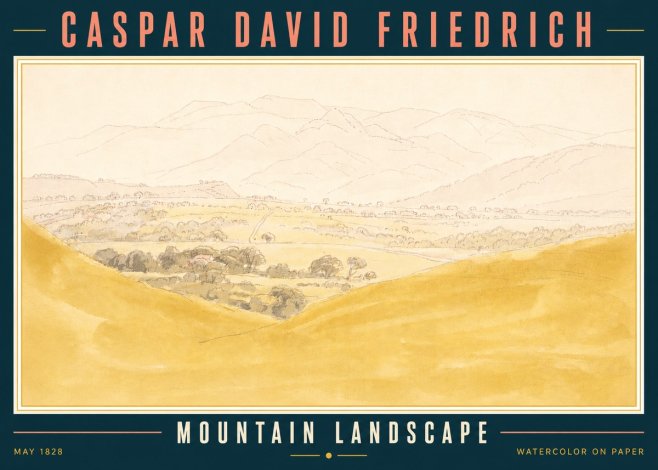 Caspar David Friedrich Mountain Landscape No5 - Póster