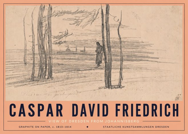 Caspar David Friedrich View of Dresden from Johannisberg No5 - Póster