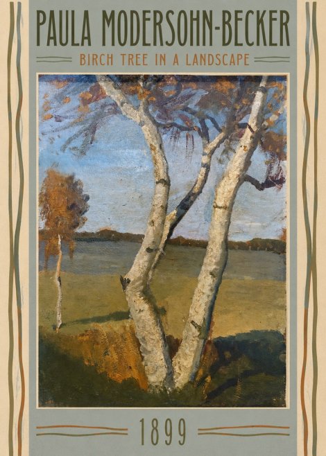 Paula Modersohn-Becker Birch Tree in a Landscape No3 - Póster