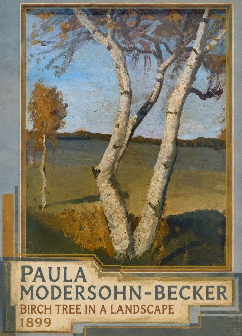 Paula Modersohn-Becker Birch Tree in a Landscape No5 - Póster