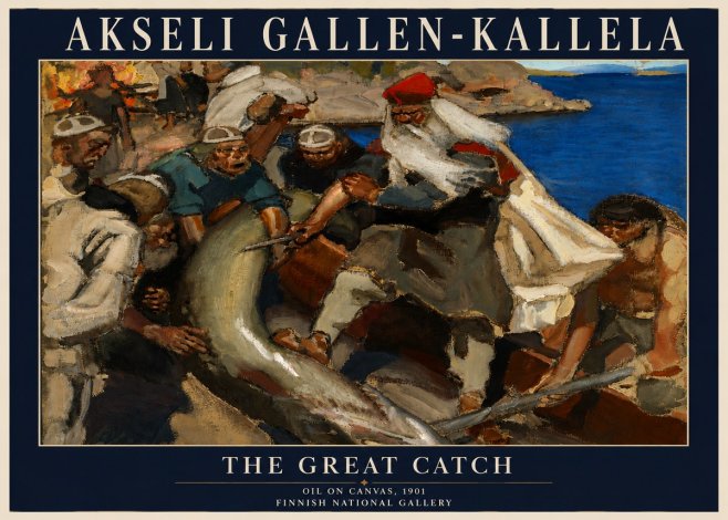 Akseli Gallen-Kallela The Great Catch No5 - Póster