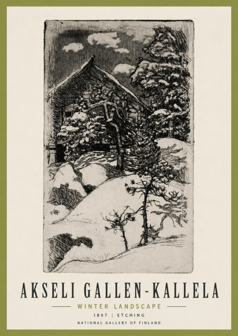 Akseli Gallen-Kallela Winter Landscape I No3 - Póster