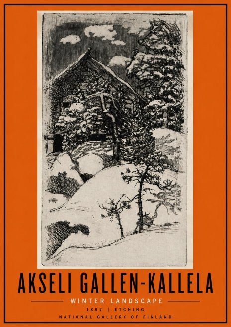 Akseli Gallen-Kallela Winter Landscape I No4 - Póster