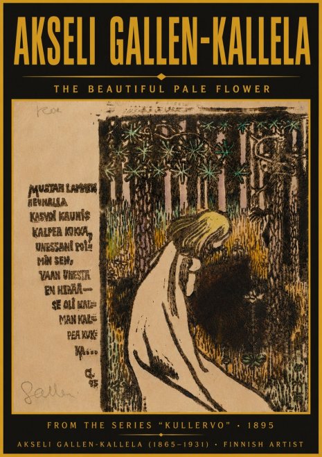 Akseli Gallen-Kallela The Beautiful Pale Flower No5 - Póster