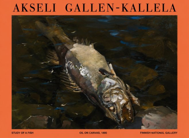 Akseli Gallen-Kallela Study of a Fish No1 - Póster