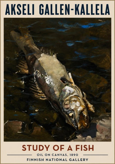 Akseli Gallen-Kallela Study of a Fish No3 - Póster