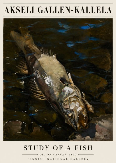 Akseli Gallen-Kallela Study of a Fish No6 - Póster