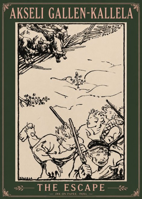 Akseli Gallen-Kallela The Escape No3 - Póster