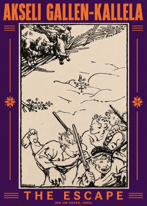 Akseli Gallen-Kallela The Escape No5 - Póster