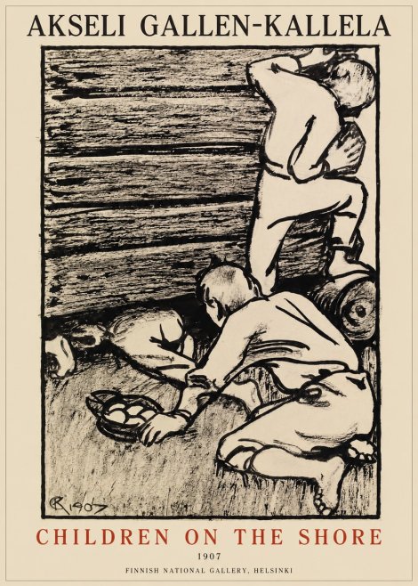 Akseli Gallen-Kallela Children on the Shore No1 - Póster