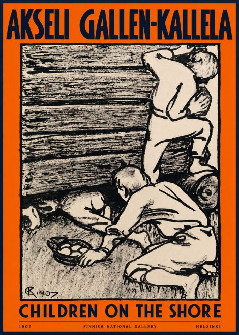 Akseli Gallen-Kallela Children on the Shore No2 - Póster