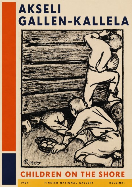 Akseli Gallen-Kallela Children on the Shore No4 - Póster