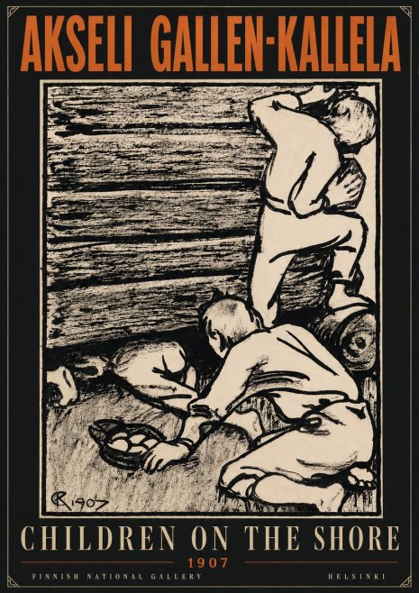 Akseli Gallen-Kallela Children on the Shore No6 - Póster