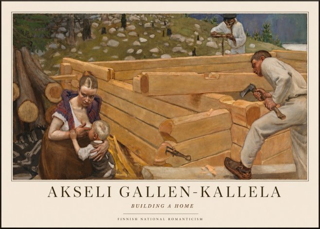 Akseli Gallen-Kallela Building a Home No1 - Póster