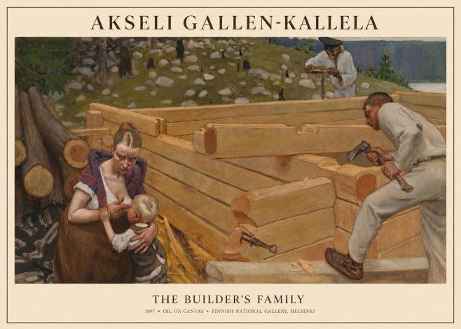 Akseli Gallen-Kallela Building a Home No6 - Póster