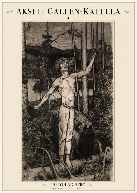 Akseli Gallen-Kallela The Young Hero No1 - Póster