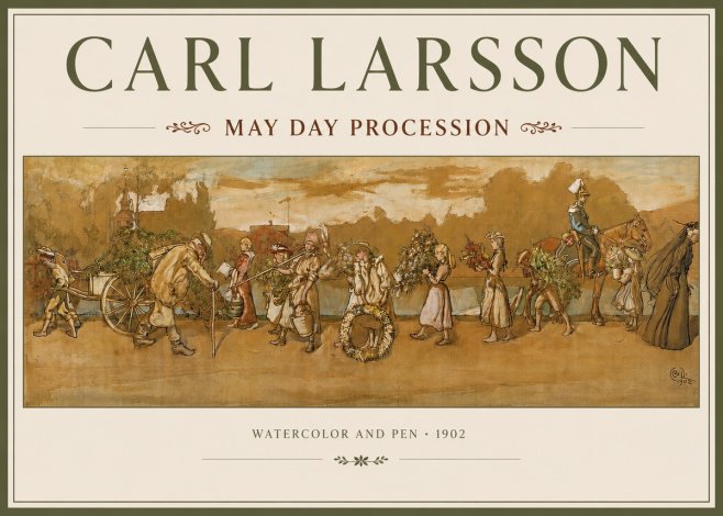 Carl Larsson May Day Procession No3 - Póster