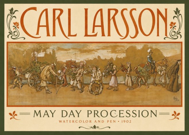 Carl Larsson May Day Procession No4 - Póster