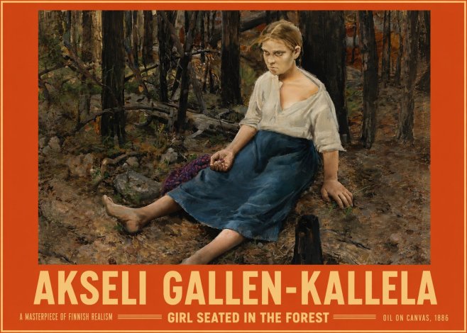 Akseli Gallen-Kallela The Little Berry Picker No6 - Póster