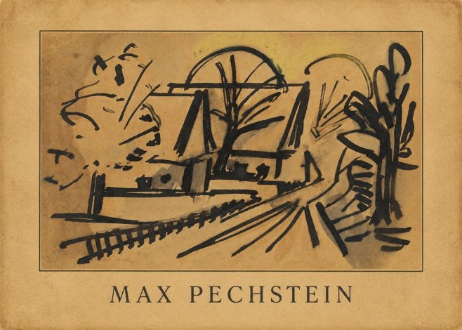 Max Pechstein Abstract Village Landscape No3 - Póster