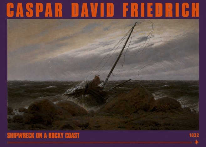 Caspar David Friedrich Shipwreck on a Rocky Coast No2 - Póster