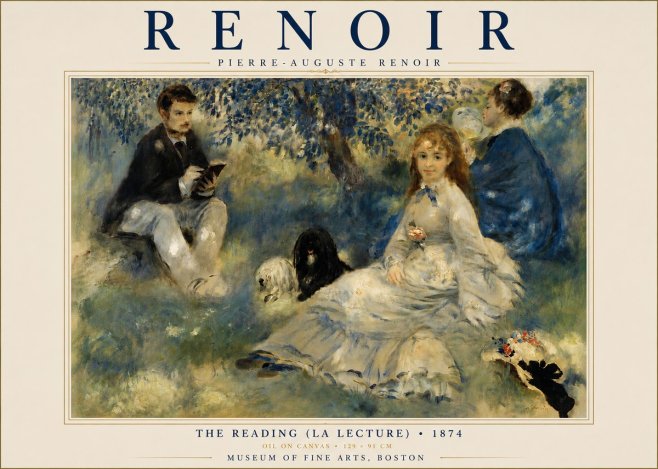 Renoir The Reading (La Lecture) No4 - Póster