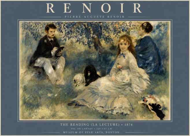 Renoir The Reading (La Lecture) No5 - Póster