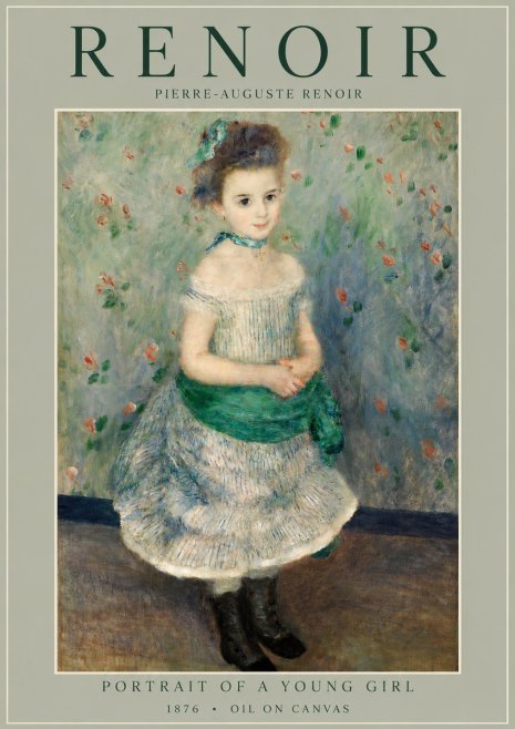 Renoir Portrait of a Young Girl I No4 - Póster