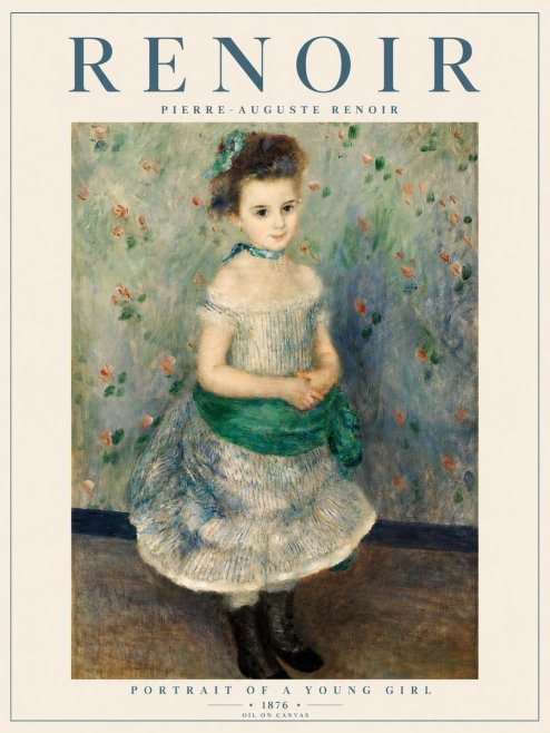 Renoir Portrait of a Young Girl I No5 - Póster