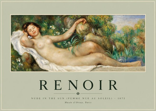 Renoir Nude in the Sun (Femme Nue Au Soleil) No2 - Póster