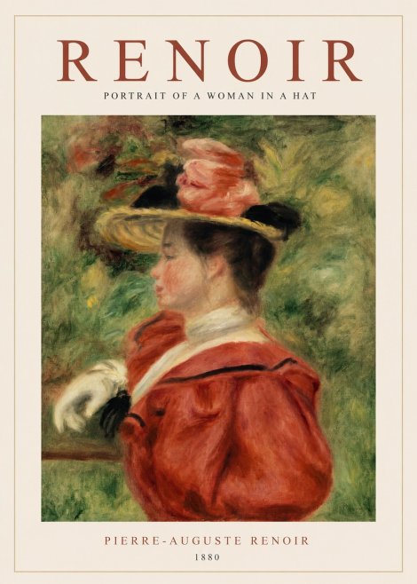 Renoir Portrait of a Woman in a Hat No1 - Póster