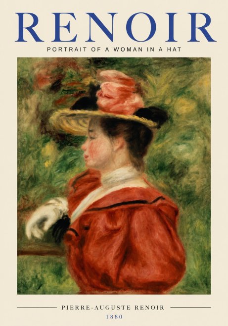 Renoir Portrait of a Woman in a Hat No3 - Póster