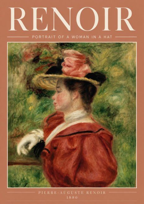 Renoir Portrait of a Woman in a Hat No4 - Póster