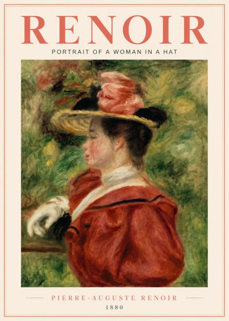 Renoir Portrait of a Woman in a Hat No6 - Póster