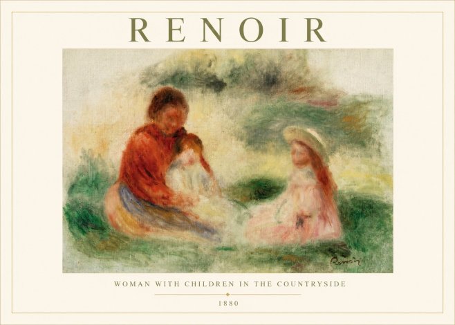 Renoir Woman with Children in the Countryside No1 - Póster