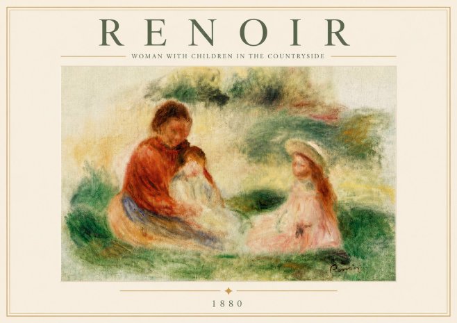 Renoir Woman with Children in the Countryside No5 - Póster