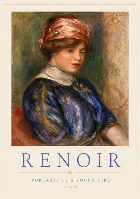 Renoir Portrait of a Young Girl II No3 - Póster