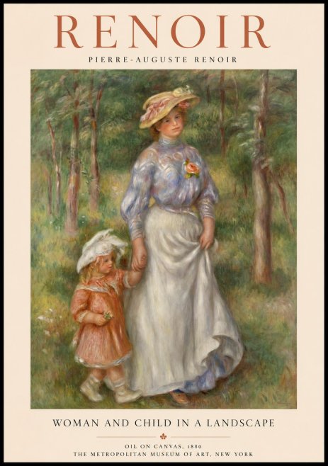 Renoir Woman and Child in a Landscape I No1 - Póster