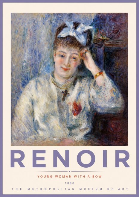 Renoir Young Woman with a Bow No2 - Póster